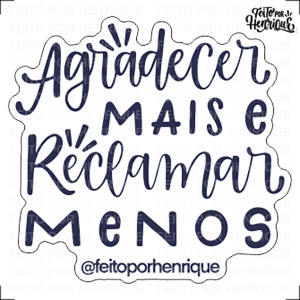 FPH - Agradecer mais e reclamar menos      