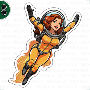 Pin up girl - Astronauta jetpack      